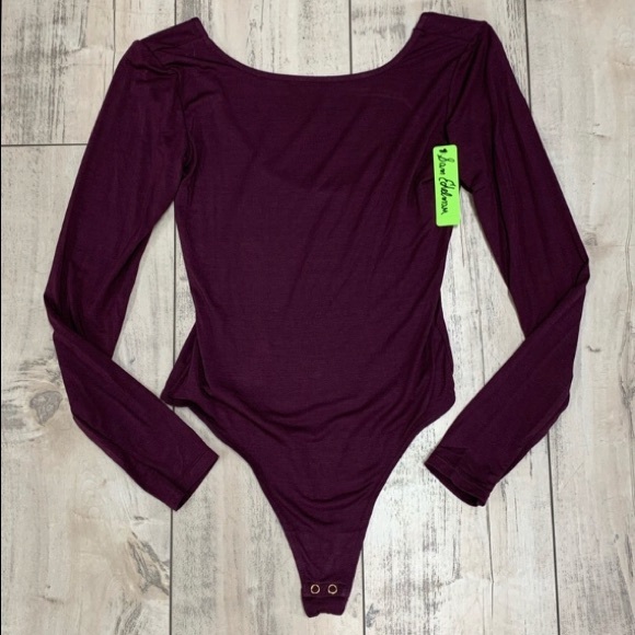 Sam Edelman burgundy long sleeve bodysuit - Picture 3 of 3